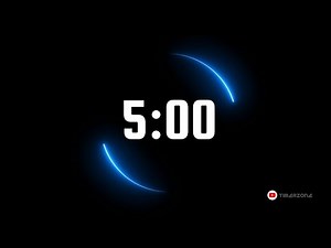 Simple 5 Minute Countdown Timer - Blue - Animated