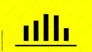 simple statistical curve animation template with an indicating rising sign profit target