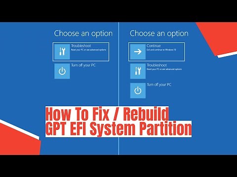 How To Fix / Rebuild GPT EFI System Partition