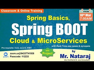 Spring Basics, Spring Boot & MicroServices | Session-1 | by Mr. Nataraj