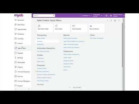 MYOB Acumatica Training - Sales Orders - Credit Memo, Return for Credit and Invoice Order