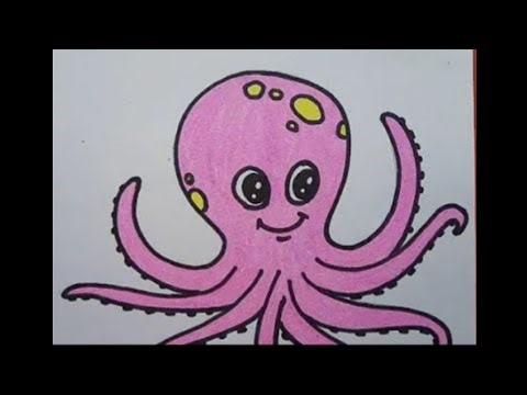 How to draw octopus easy step by step for beginners / Octopus drawing tutorial easy / octopus