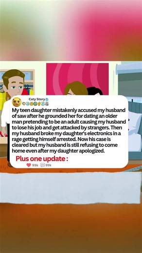 My teen daughter mistakenly accused my husband of saw after he grounded her for dating an older man pretending to be an adult causing my husband to lose his job and get attacked by strangers. Then my husband broke my daughter's electronics in a rage getting himself arrested. Now his case is cleared but my husband is still refusing to come home even after my daughter apologized. Plus one update : #reddit #reddit_tiktok #redditstories #redditstorytime #askreddit