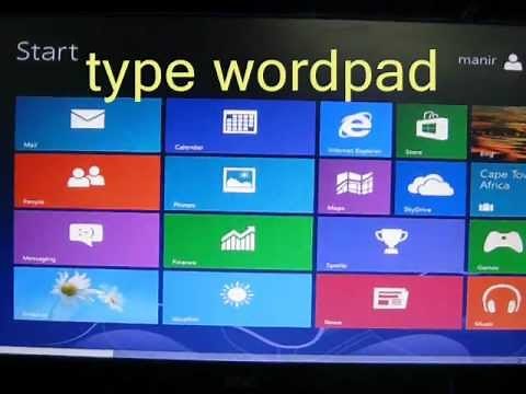 How To Open Wordpad in Windows 8