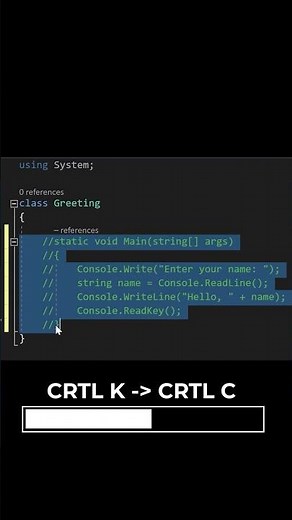 How to quickly comment multiple lines in Visual Studio