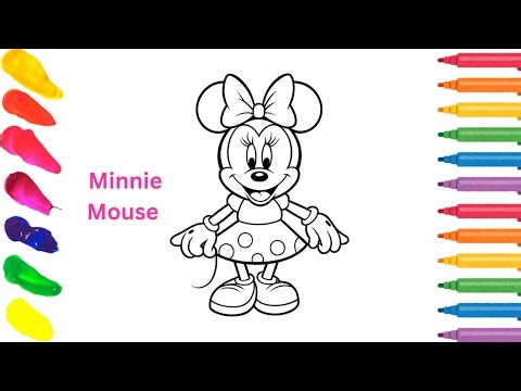 How to color Cute Minnie Mouse Coloring Page | Easy Coloring for Kids | Mickey Mouse Clubhouse
