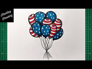 How to Draw 4th of July Balloons