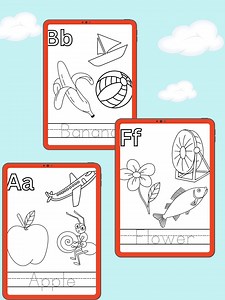 ABC Coloring Pages: Preschool & Kindergarten Alphabet Tracing (PDF Download) - Etsy Canada
