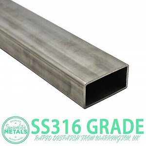 Speciality Metals Rectangular Box Section Steel | 316 40 x 20 x 1.5mm Tube  | eBay UK