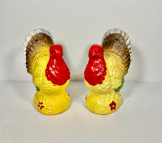 Vintage Chalkware Turkey Salt & Pepper Shakers – Hand-painted, Japan, C. 1945–1960 - Etsy
