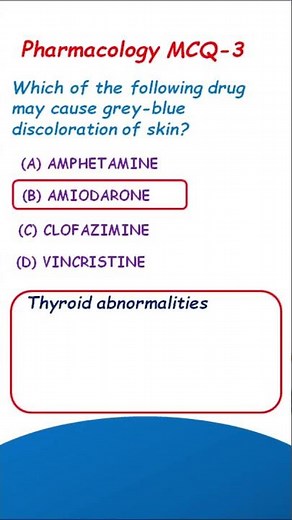 Skin discoloration - Pharmacology MCQ-3