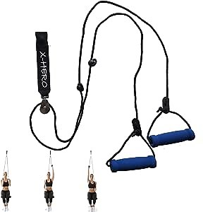 X-hero Shoulder Pulley Exercise with Arm Rehab Pulley System (Strap) for Physical Therapy Exercise Equipment, Over The Door Pulley Rehabilitation & Stretching Rope, Range for Frozen Shoulder