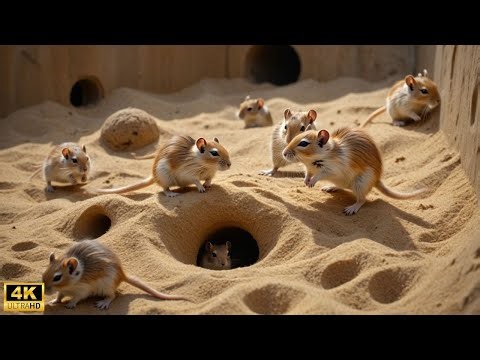 Interactive Cat TV: Tiny Mice Hide and Seek Fun! 4k UHD 60fps