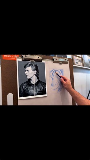 How to Draw a Realistic Ear — David Bowie Speed Draw