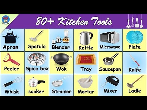 Kitchen Tools Vocabulary, Kitchen Utensils, Kitchen Items, 80+ Kitchen tools, Utensils Vocabulary