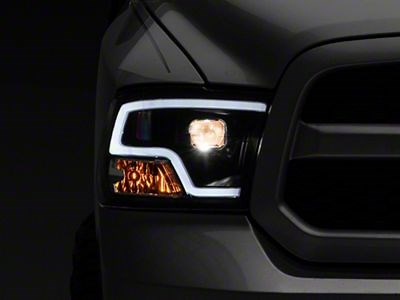 Raxiom RAM 1500 LED Halo Projector Headlights; Black Housing; Clear Lens R111516 (09-18 RAM 1500 w/ Factory Halogen Non-Projector Headlights) - Free Shipping