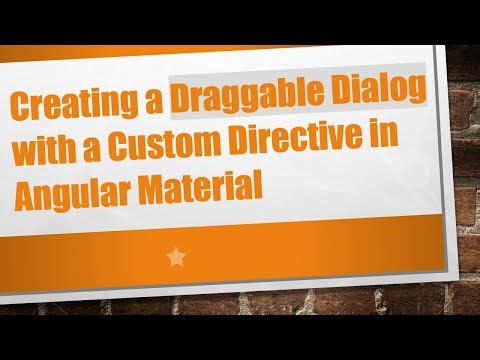 Creating a Draggable Dialog with a Custom Directive in Angular Material