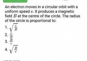 An electron moves in a circular orbit with a uniform speed v. I... | Filo