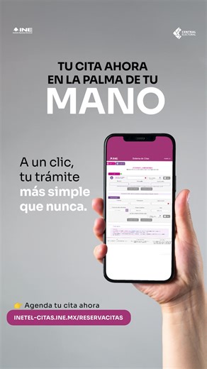 ¡Tu trámite del INE ahora es más simple! 📱 Desde tu celular, agenda tu espacio y ten todo listo para tu trámite. 👉 Agenda tu cita: inetel-citas.ine.mx/reservacitas | INE México
