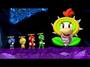 New Super Mario Bros. Wii – 4 Players World 1 Walkthrough Co-Op