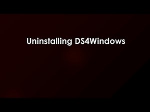 Uninstalling DS4Windows
