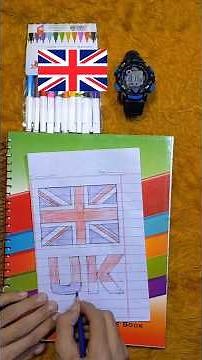 How to Hand Drawn & Colored UK Flag 🇬🇧 | Easy Step-by-Step Drawing Tutorial ✍️