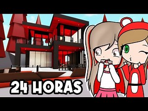 24 HORAS VIVIENDO EN UN MUNDO ROJO EN BROOKHAVEN ROBLOX