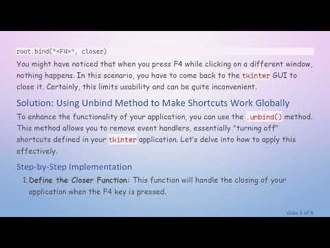 How to Disable Shortcuts in tkinter GUI for Global Accessibility
