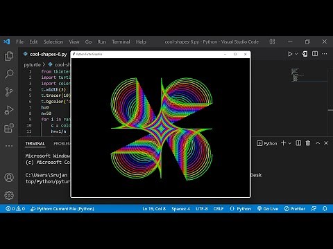 Python Turtle Graphics - 15 | Cool Shape Drawing | Python Turtle Coding Video |