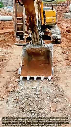 Clearing Excavator Bucket Fast #heavyequipment #machinery #excavator #satisfying #construction