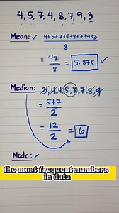Basic Math Review: Mean, Median, Mode and Range. #simplemath #basicmath #mean | Mathematics Tutorial