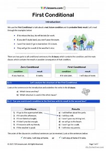 First Conditional ESL Lesson Plan