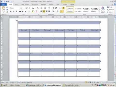How to Create and Customize Calendar in MS Word