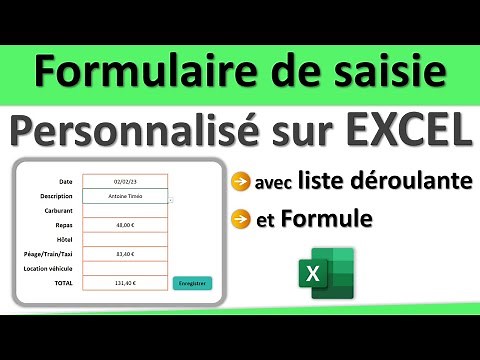 Créer un formulaire de saisie personnalisé sur Excel avec liste déroulante et formule