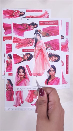 Say hello to our Aesthetic Indian Girls Stickers – celebrating beauty, culture, and creativity in the most adorable way! 🧡💛💚 Perfect for journaling, scrapbooking, planners, or just adding a desi touch of charm to your everyday. 🎨📒 Available now at CrafTangles – go grab your set and start sticking your story! ✨ https://www.craftadda.com/?s=craftangles precut stickers&post_type=product&dgwt_wcas=1 | HNDMD