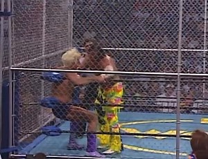 On February 11, 1996 WCW SuperBrawl VI took place from the Bayfront Arena in St. Petersburg, Florida. The main event was a steel cage match between Hulk Hogan and The Giant. Hogan defeated Giant to win the match. This event also marked Brian Pillman's final match in WCW; in his "I Respect You" Strap Match against The Taskmaster, Pillman shouted "I respect you, bookerman!", breaking kayfabe, before leaving the ring. Take a look back as “The Nature Boy” Ric Flair (with Woman) becomes World Heavywe