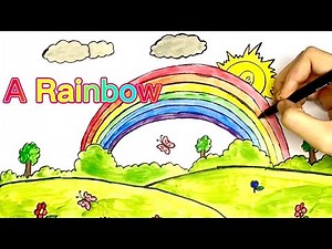 Easy Rainbow Drawing For Kids | How to draw a rainbow 🌈