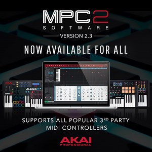 Akai Professional releases MPC Software 2.3 incl. TubeSynth, Bassline and Electric