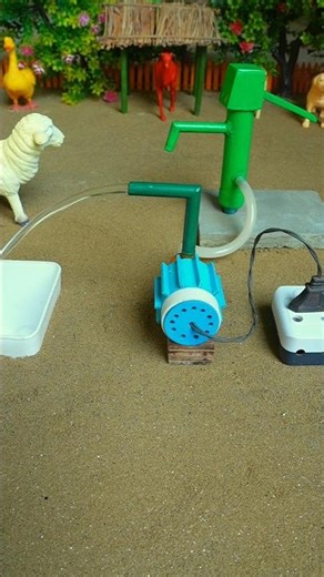 Mini hand pump project water with supply motor video sheep farm #waterpump #shorts #565