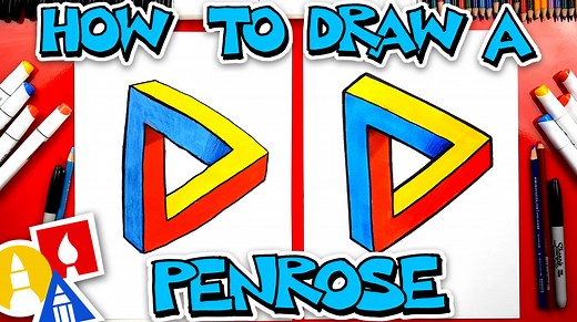 How To Draw A Penrose Triangle - Optical Illusion - Art For Kids Hub — Free Drawing Lessons for Kids -