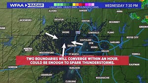 11K views · 68 reactions | We increased the sensitivity of our radar and you can clearly see two boundaries moving toward each other. We'll see if this creates enough lift to ignite a few storms within an hour or so. Our environment is still ripe for severe weather, so this bears watching. #wfaaweather | WFAA Weather | Facebook