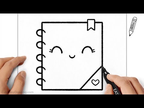 How to Draw a Notebook Step by Step for kids and toddlers