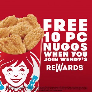 Racking up rewards just for ordering the Wendy’s food you love? That’s what Wendy’s Rewards is all about. Become a member and score FREE 10pc Nuggs with your first order. | Wendy's