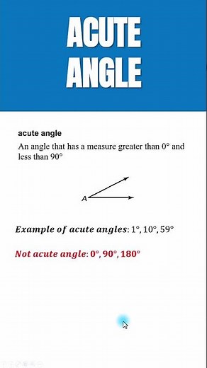 Acute Angles: Definition, Examples and Counter Examples