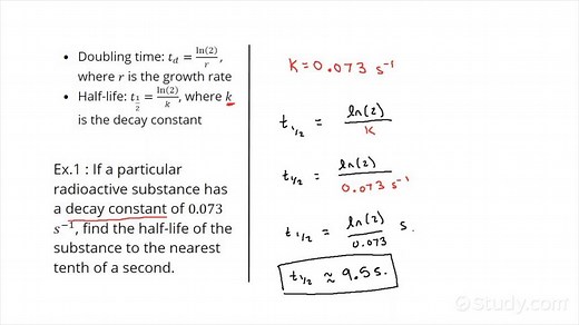 How to Find Half-life or Doubling Time | Precalculus | Study.com