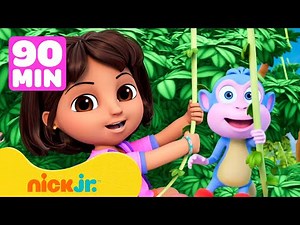 Dora | ¡90 minutos de aventuras con Dora y sus amigos! 🎒🐾 | Nick Jr. en Español