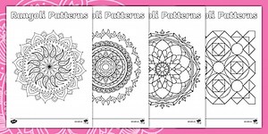 Hindu Dharma Diwali Rangoli Patterns Templates