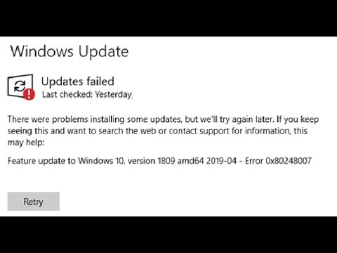 How To Fix Windows Update Error 0x80248007