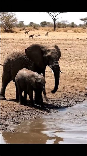 A Crocodile Tried to Take a Baby Elephant — What Happened Next… 🐘🐊 #animals #animalinstinct