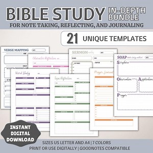 Bible Study Guide, Printable Bible Templates, Bible Summary, SOAP, Prayer Journal, Books of the Bible, Bible Study Tools, Digital Goodnotes - Etsy